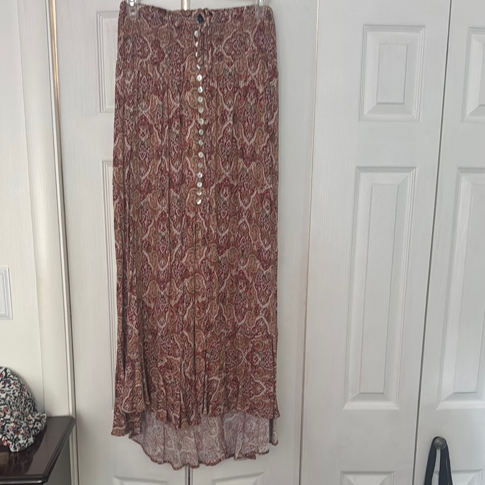Cynthia Rowley High-Low Skirt in Red Paisley
